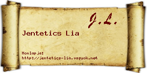 Jentetics Lia névjegykártya